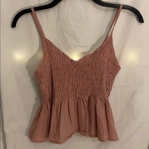 Shein pink/red babydoll cropped top M